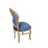 Chaise style baroque moderne velours bleu