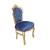 Chaise baroque velours bleu - Meuble baroque