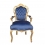 Barok fløjl lænestol i blåt