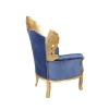 Fauteuil baroque royal en velours bleu en bois doré