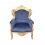 Королевское кресло в стиле барокко в синем бархате
