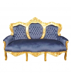 Barock soffa i blå sammet