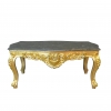 Table basse baroque en bois doré et marbre