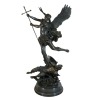 Rzeźba z brązu St Michel uderzając włócznią smoka - Pomnik - 