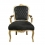 Cadeira Luís XV de preto e dourado de madeira