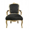 Legno nero e dorato Luigi XV sedia
