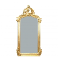 Barocker Spiegel aus vergoldetem Holz - H: 109 cm