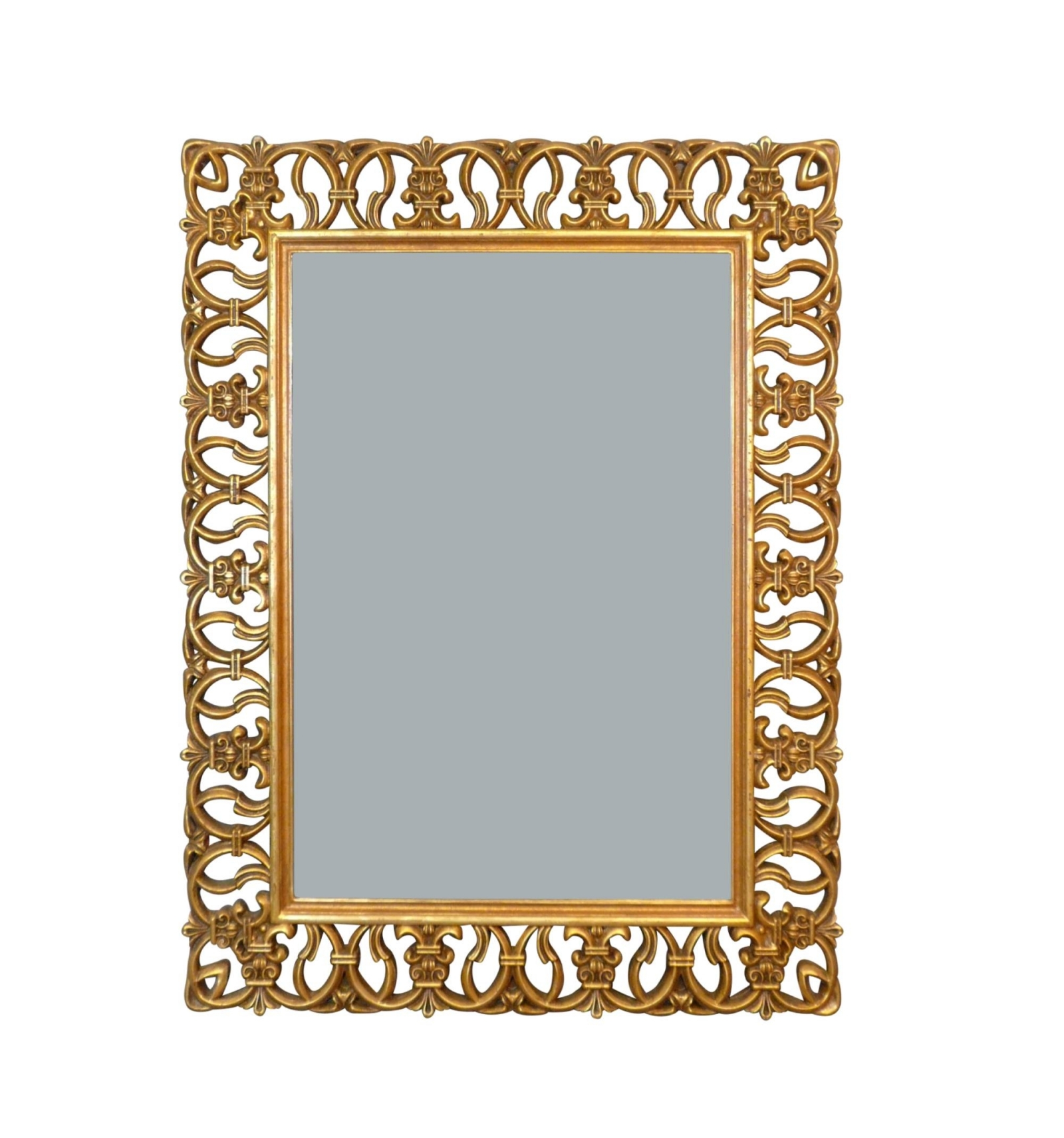 Buiten publiek trimmen Barok spiegel in opengewerkt verguld hout - H: 120 cm - Barok meubelen