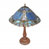 Lampe Tiffany bleu vitrail 