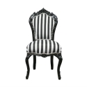 Barokk szék fekete-fehér csíkos