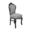 Barokk szék fekete-fehér csíkos