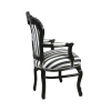 Fekete-fehér csíkos barokk fotel - 