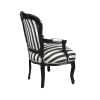 Louis XV szék, fekete és fehér csíkokkal - 