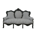 Sofa w stylu barokowym z czarne i białe paski - Art-deco