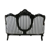 Sofá barroco con rayas en blanco y negro - Art Deco