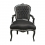 Louis XV armchair in black velvet