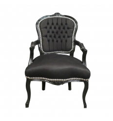 Krzesło Louis XV w czarny aksamit