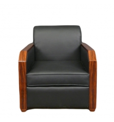 Czarny fotel z palisandru w stylu art deco
