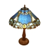 Lampe en vitrail bleu Tiffany - Luminaires art nouveau - 