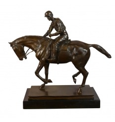 Ridsport brons staty. Jockey