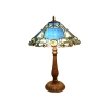Lampe Tiffany avec un vitrail en verre bleu