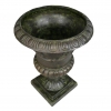 Große Medici-Vase aus Gusseisen in bronzegrüner Farbe