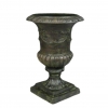 Gros vase Médicis en fonte de fer couleur vert bronze