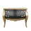 Golden art deco chest of drawers with black drawers