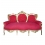 Barokowa sofa z czerwonego aksamitu