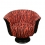 Fotel w stylu art deco Tulipan zebra czerwono-czarny