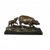 Statue en bronze : La vache et son veau