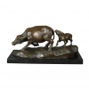 Statue en bronze : La vache et son veau