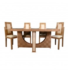 Stół w stylu art deco Bird's eye + 6 krzeseł art deco
