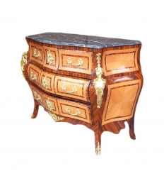Louis XV Chest of Drawers - Marble and bronzes
