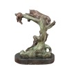 Escultura de bronce - pumas en la caza