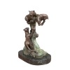 Estatua de bronce - Los pumas en la caza.