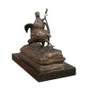 Djur staty i brons - två rapphöns