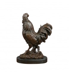Statue en bronze d'un coq