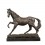 Bronze-Pferdestatue auf einem Marmorsockel