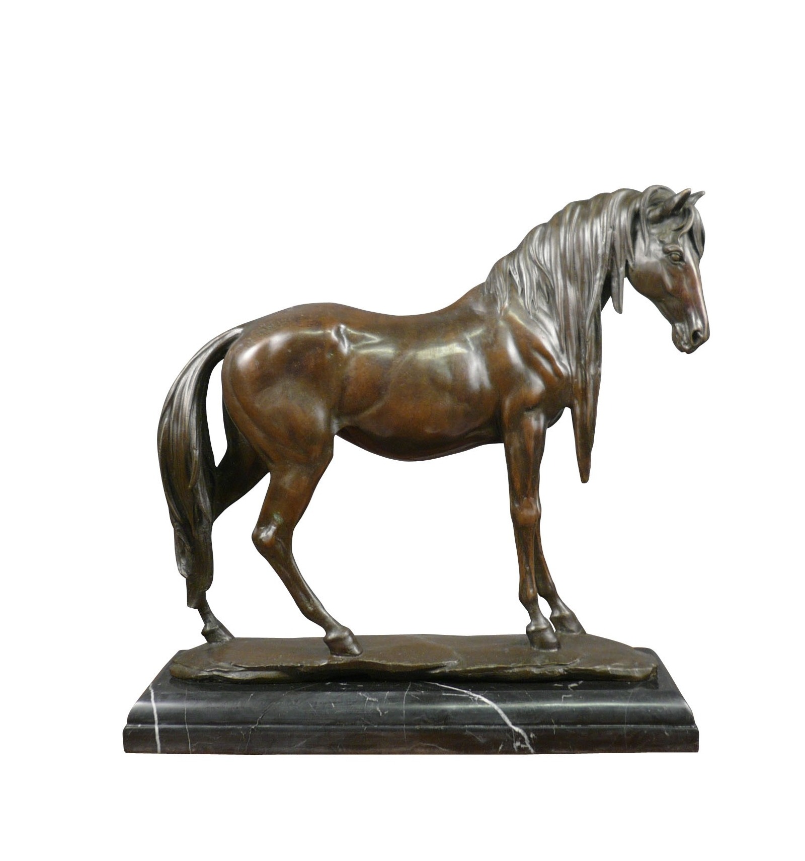 100 % bronze Sculpture en bronze d'un cheval Htdeco 