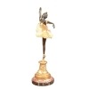 Staty i brons av patinerad dansare, brunt och guld stil art déco - 