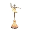 Staty i brons av patinerad dansare, brunt och guld stil art déco - 
