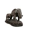 Bronzeskulptur - Elefant und sein Elefant - Statuen - 