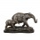 Statue en bronze - Éléphant et son éléphanteau
