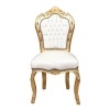 Baroque chair in solid gilded wood - Baroque white furniture - 