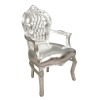 Stříbrná barokní křeslo - stříbrná barokní nábytek -