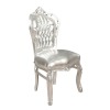 Stříbrná barokní křeslo - barokní nábytek pro obývací pokoj - 