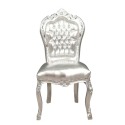 Krzesło barokowe srebrno - barokowe Meble do salonu - 