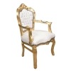 Barokk szék fehér és arany - rokokó ülés - 