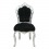 Baroque chair in black velvet and silver wood